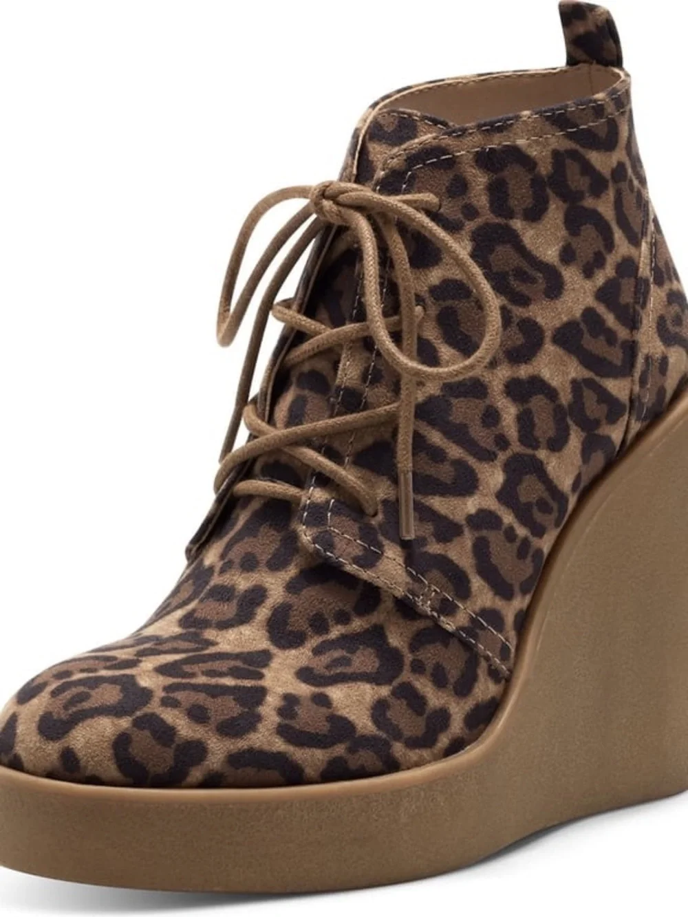 New Jessica Simpson Leopard Print Wedge Ankle Boot - Brown